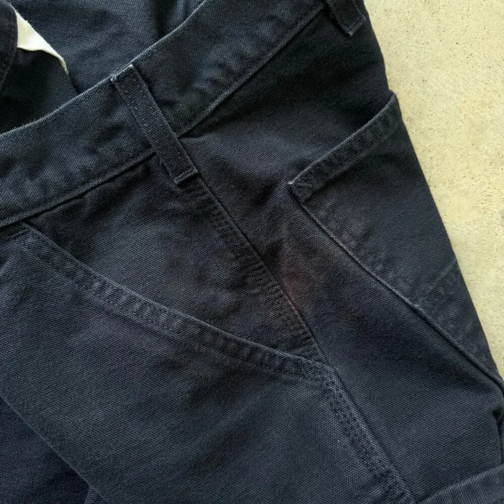 Carhartt Loose Fit Duck Canvas Workwear Utility Navy Carpenter Pants Size 33x34